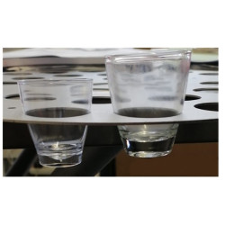 Brushed Aluminium Stackable Tray 32-hole with glass shot glass cups